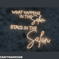 Craftnamesign What Happens In The Salon Led Sign, Beauty Salon Decor, Hair Salon Wall Art
