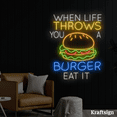 thumbnail image 1 of Craftnamesign When Life You A Burger Neon Sign, Burger Shop LED Signage, 1 of 4