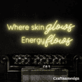 thumbnail image 1 of Craftnamesign Where Skin Glows Energy Flows Neon Sign Beauty Spa Salon Girl Room Bedroom Wall Decor, 1 of 4