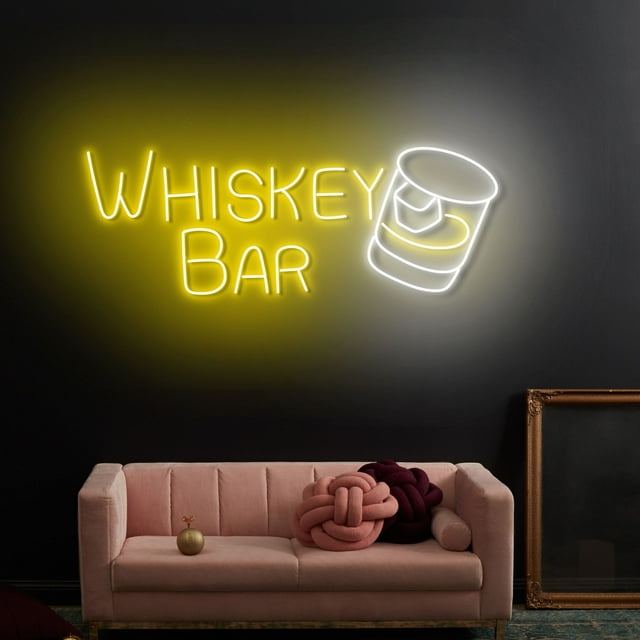 Craftnamesign Whiskey Bar Sign Art, Whiskey LED Light, Open Sign For ...