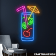 thumbnail image 1 of Craftnamesign Wine Cocktails Neon Sign, Wine Bar Wall Art, Bar Pub Wall Decor, 1 of 4