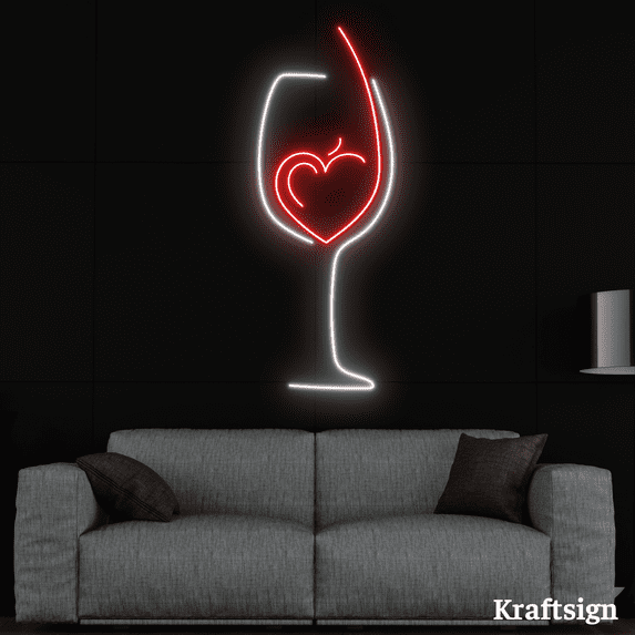 Craftnamesign Wine Cup Neon Sign, Wine Shop LED Sign, Bar Club Decor