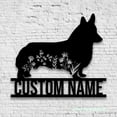thumbnail image 1 of Craftnamesign Custom FLoral Cardigan Welsh Corgi Metal Wall Art LED Light, Corgi Dog Name Sign, 1 of 5