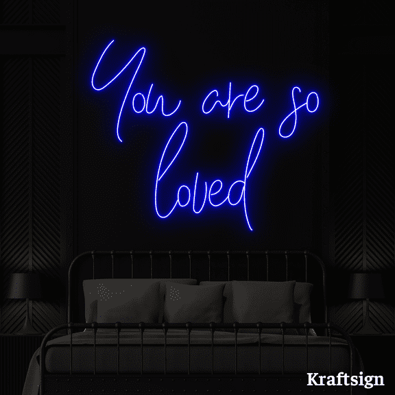 Craftnamesign You Are So Loved Neon Sign, Quotes LED Sign, Bedroom Decor
