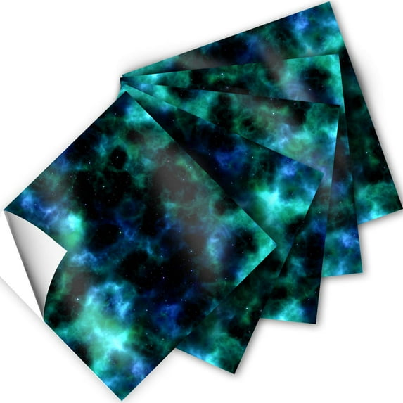 Craftopia Craft Vinyl Sheets, Galaxy Space Patterned Sheets, 12'' x 12''