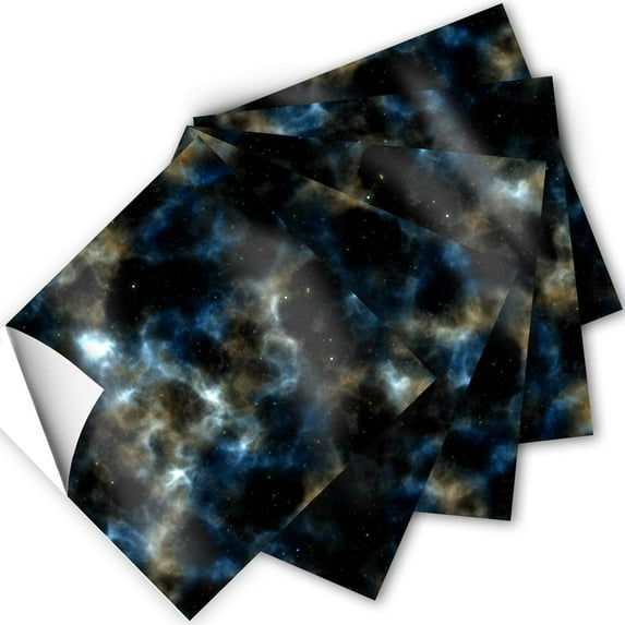Craftopia Craft Vinyl Squares - 12 X 12-Inch Galaxy Space Patterned Sheets | 1