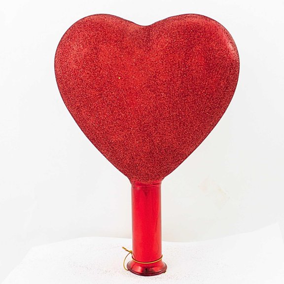 Craftoutlet.Com 10.25In Heart Tree Topper., Glass, Valentine Heart Topper 1959