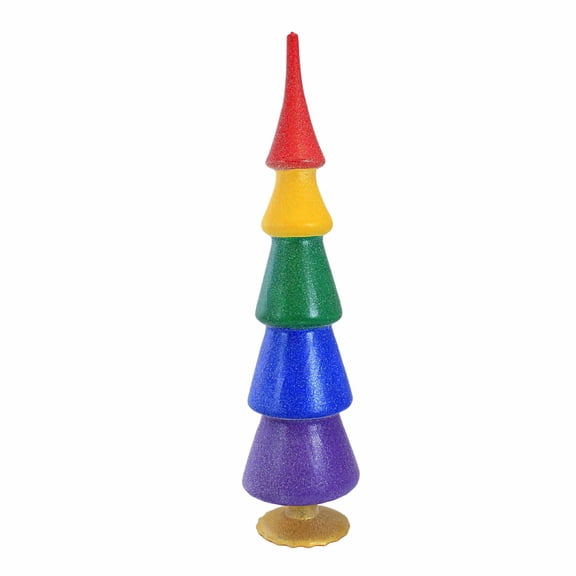 Craftoutlet.Com Rainbow Tree - One Glass Tree 17.5 Inch, Glass - Gold Base Sugar Coating 175425