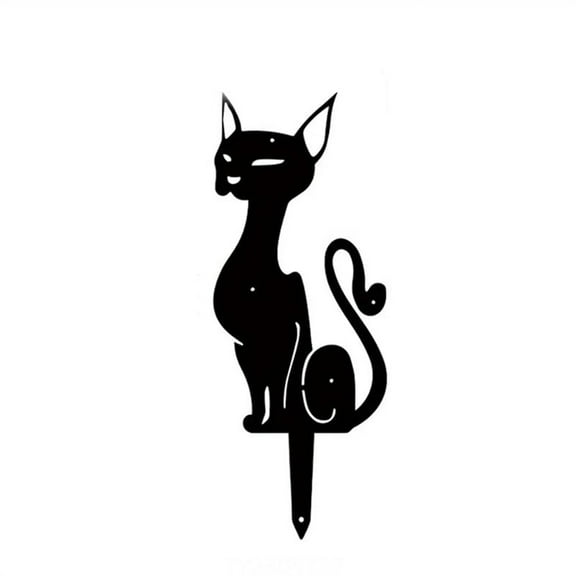 Crafts 1pc, Black Cat Metal Garden Stakes, Outdoor Decorative Stakes, Garden Metal Animal Statues, Silhouette Animal Stakes