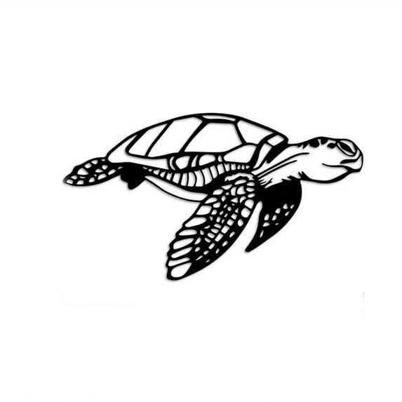 Crafts 1pc Metal Sea Turtle Ornament, Beach Theme Decor, Art Decor Wall Hanging Home Decor, Window Window Decals for Living Room