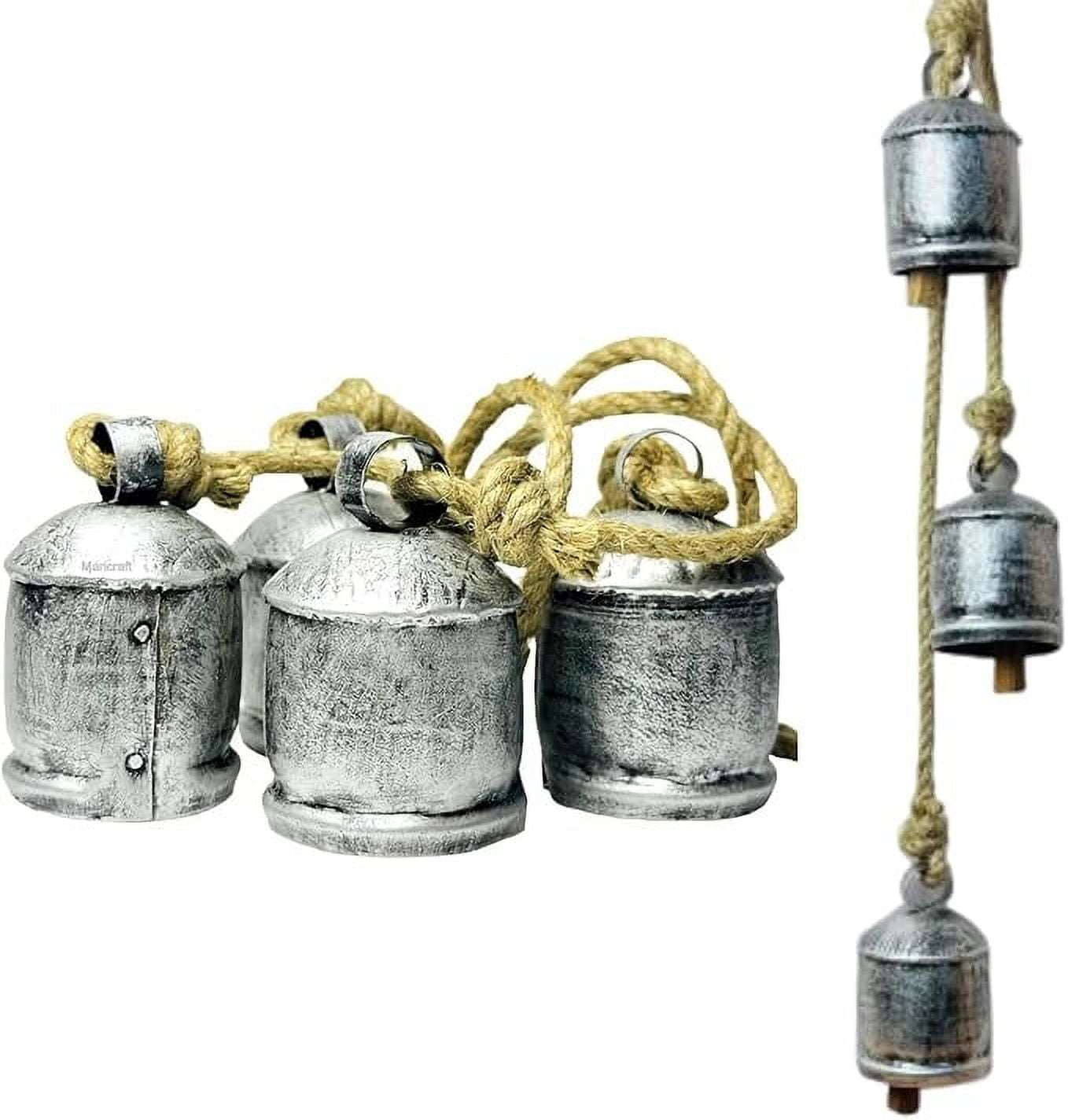 Crafts Hub Cow Bells Shabby Chic Country Style Rustic Christmas Hanging Bells Harmony Metal Hanging Vintage Lucky Bells Giant
