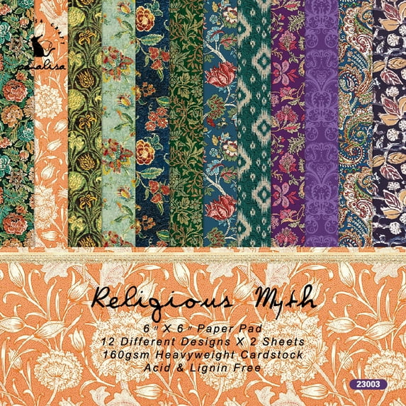 Crafts Scrapbook Paper, 6'' x 6'' Colored Card Stock Decoupage Floral Paper for Art Supplies Planner Accessories Card Making 24 Sheets