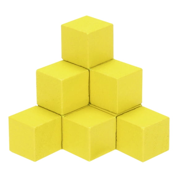Crafts Wooden Cube 50 Pcs 1cm Square Yellow Natural Solid Wood Crafts Blocks for DIY Projects, Puzzle Making, Letters, and Stamps for Home Decoration