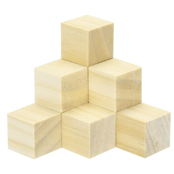 Crafts Wooden cube 50 Pcs Square Natural Solid Wood Crafts Blocks for DIY Projects, Puzzle Making, Letters Handicraft
