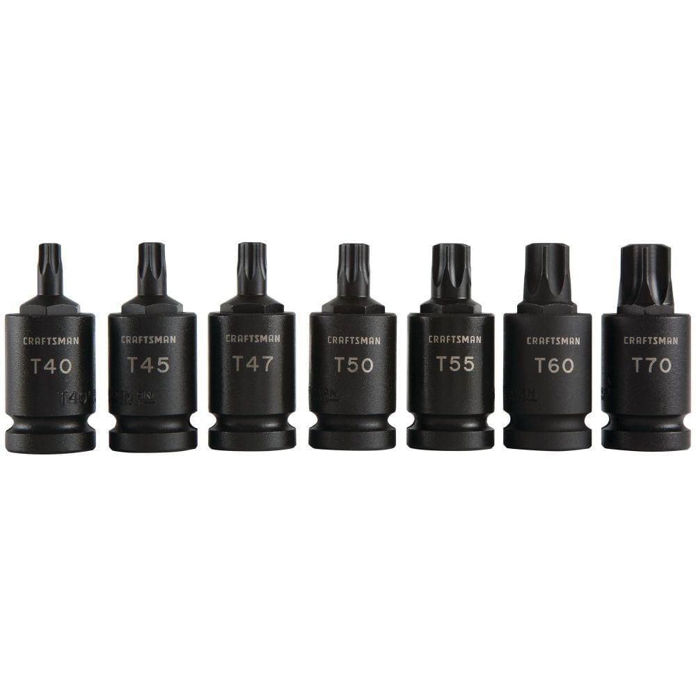 Craftsman 1/2 Inch Drive Torx Bit Impact Socket Set, 7 Piece