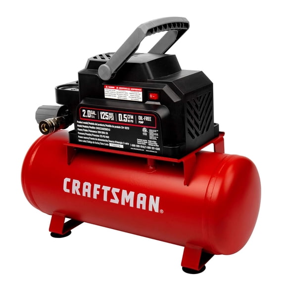 Craftsman 2 gal Horizontal Portable Air Compressor Tank 125 psi 0.3 HP