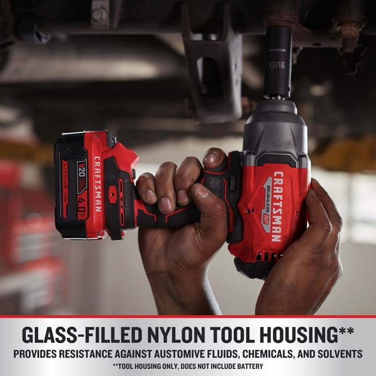 Craftsman 20 V 1 2 in. Cordless Brushless Impact Wrench w Hog Ring Kit Battery Charger Walmart