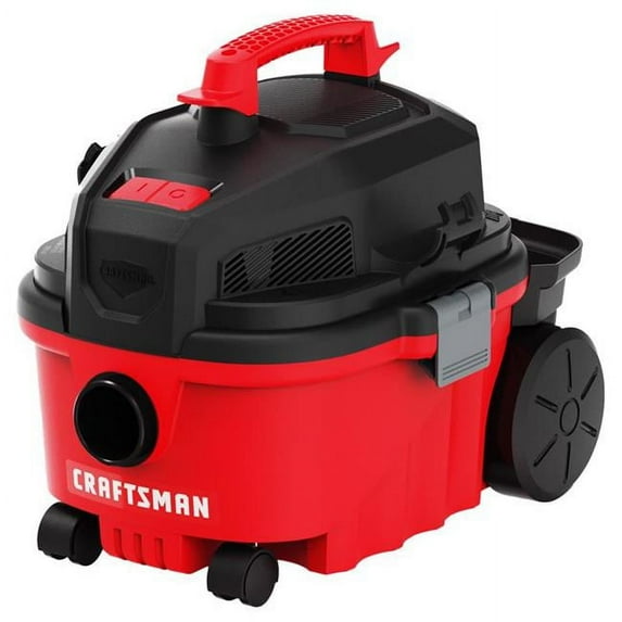 Craftsman 2027722 4 gal 120V 5 HP Corded Wet & Dry Vacuum, Black & Red