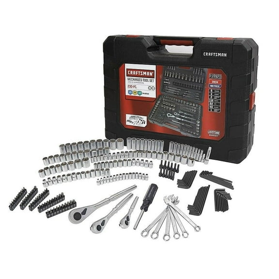 Craftsman 230-Piece Silver Finish Standard Metric Mechanics Tool Set 230 pc #165