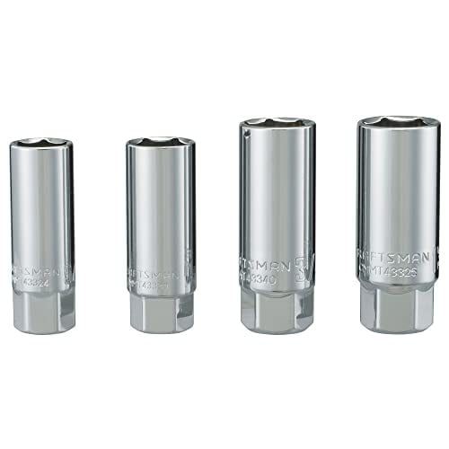 Craftsman 3/8 in. Drive Metric and SAE 6 Point Standard Spark Plug Socket Set, 4 Piece Set CMMT34504