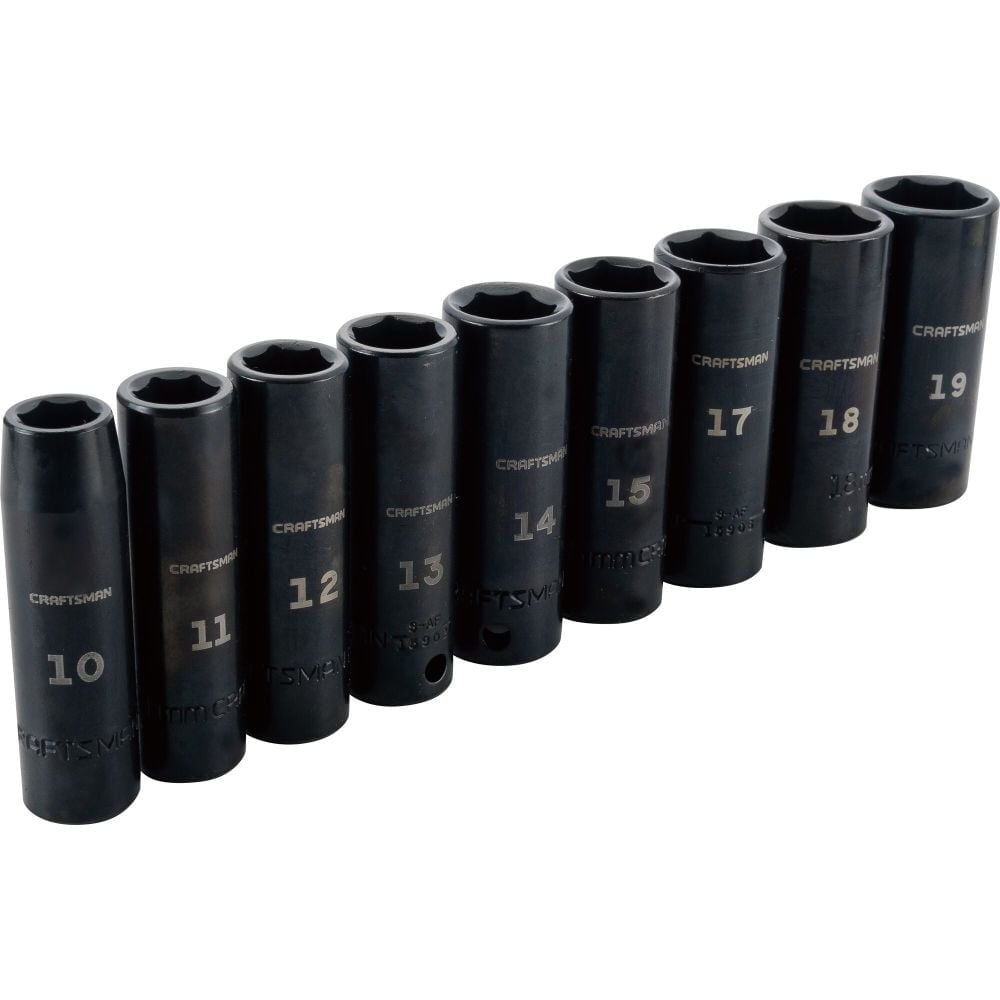 Craftsman CMMT15883 Metric Impact Socket Set, 6-Point, 3/8" Drive, 9-Piece