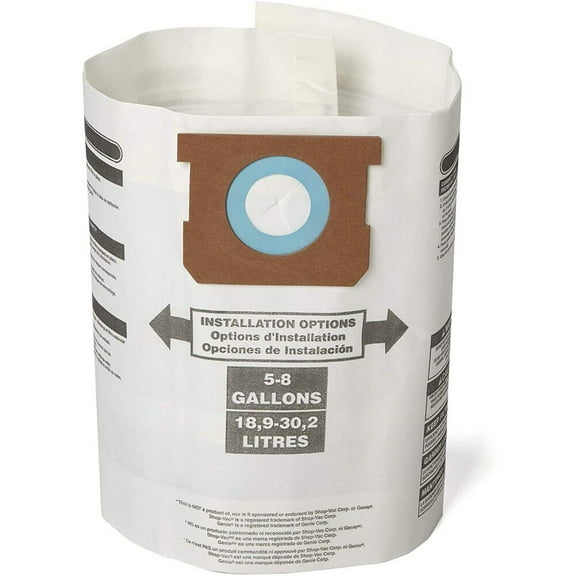 Craftsman CMXZVBE38767 3-Pack Wet/Dry Vac Dust Collection Bags for 5 to 8 Gallon Shop Vacuums