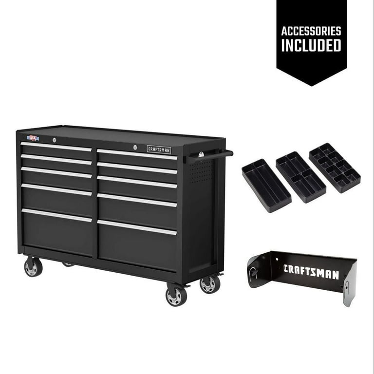 Craftsman Cabinets 10 Drawers 18 D 52 W Black CMST352102BK Walmart