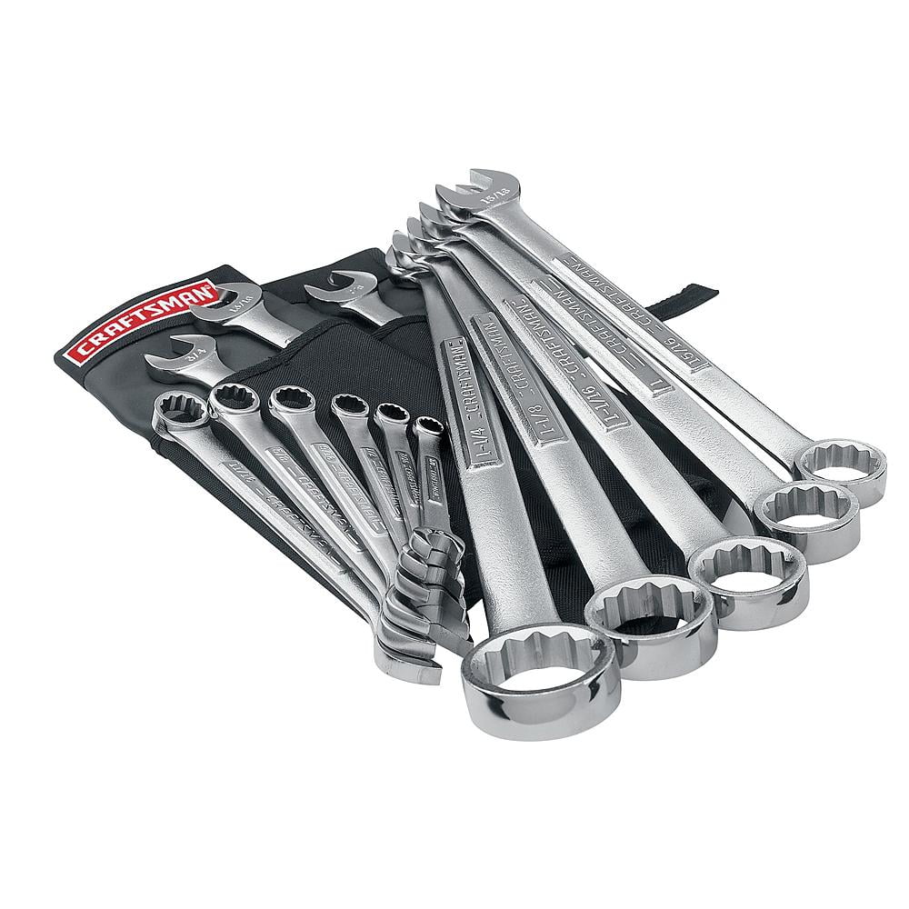 Craftsman Combination Wrench Set 14 pc. Standard 12 pt. with Deluxe Roll Pouch Hand Tool 44490