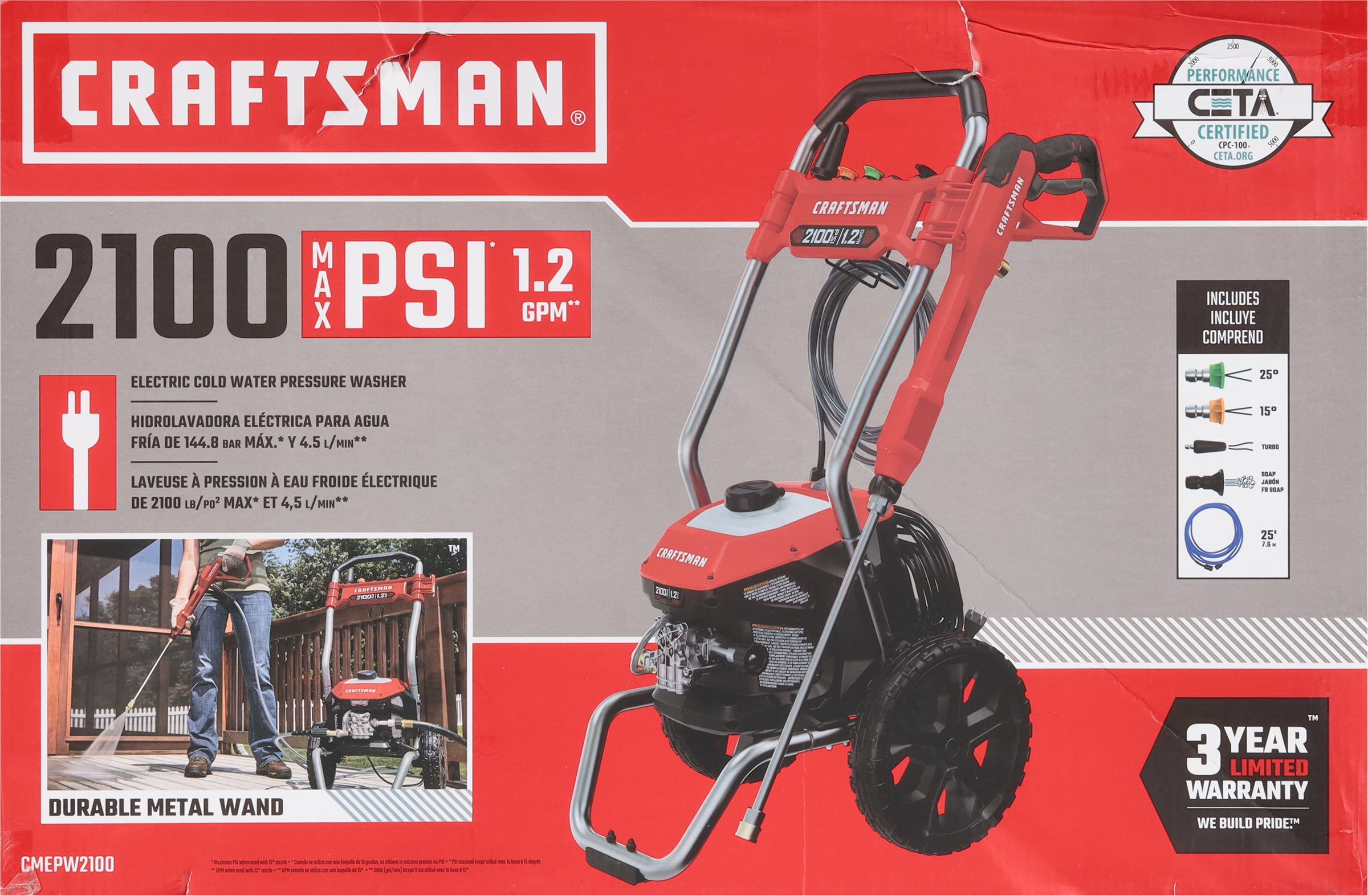 Craftsman Craftsman CMEPW2100 Electric Pressure Washer, 2100 PSI