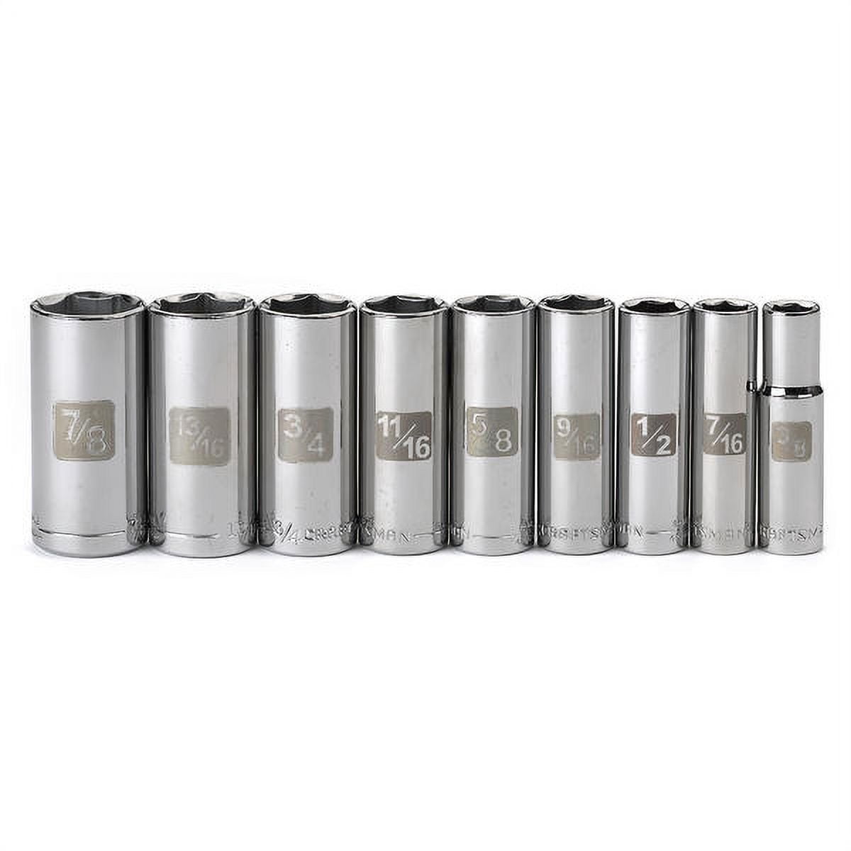 Craftsman Deep Socket Set 9pc. 3/8 in. Drive Easy to Read 34539