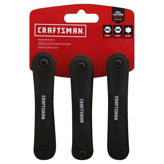 Craftsman Folding Hex Key Set,25-Key,PK3 CMHT26004
