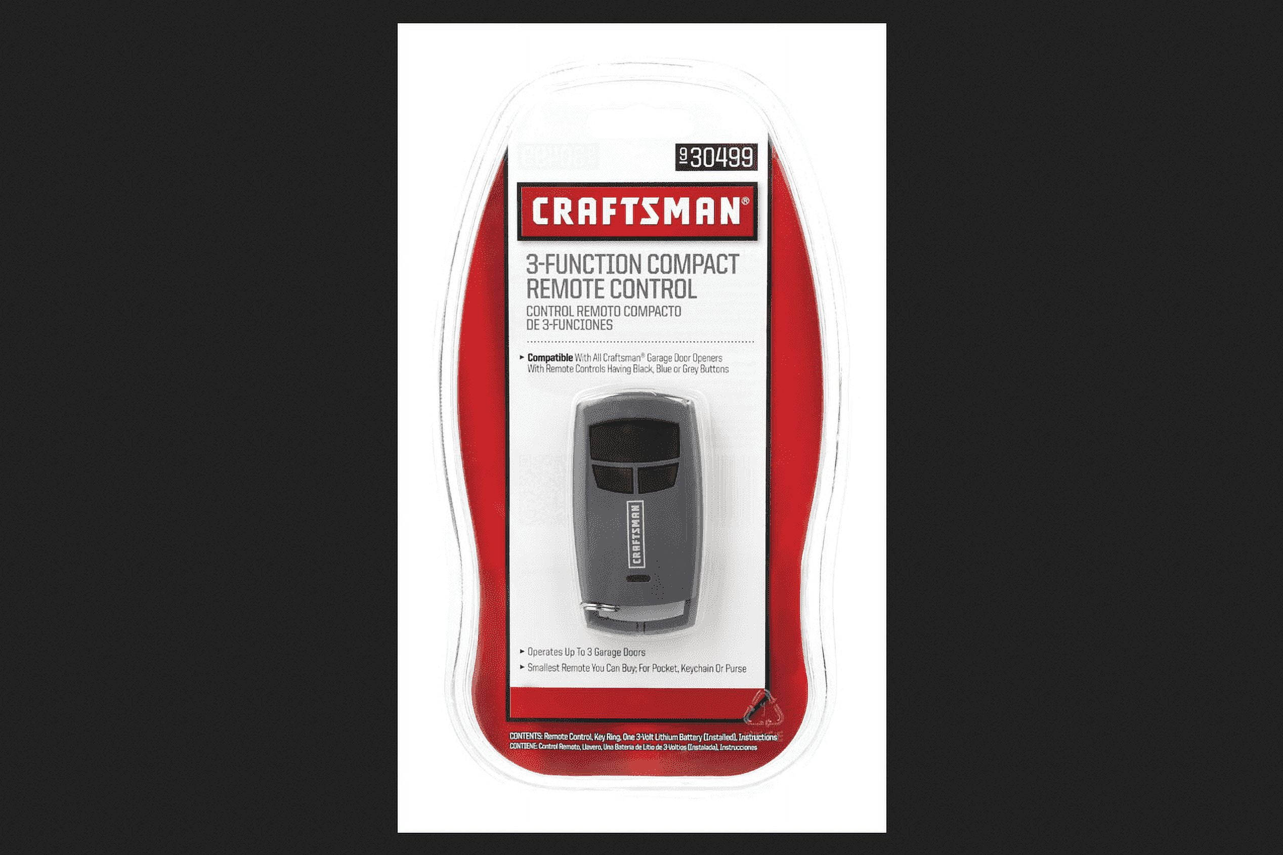 Craftsman Garage Door Opener 3Function Compact Remote Control
