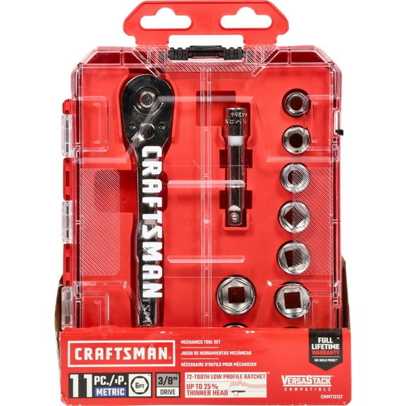 Craftsman 3/8-In Drive Metric Mechanics Tool Set, 11Pc