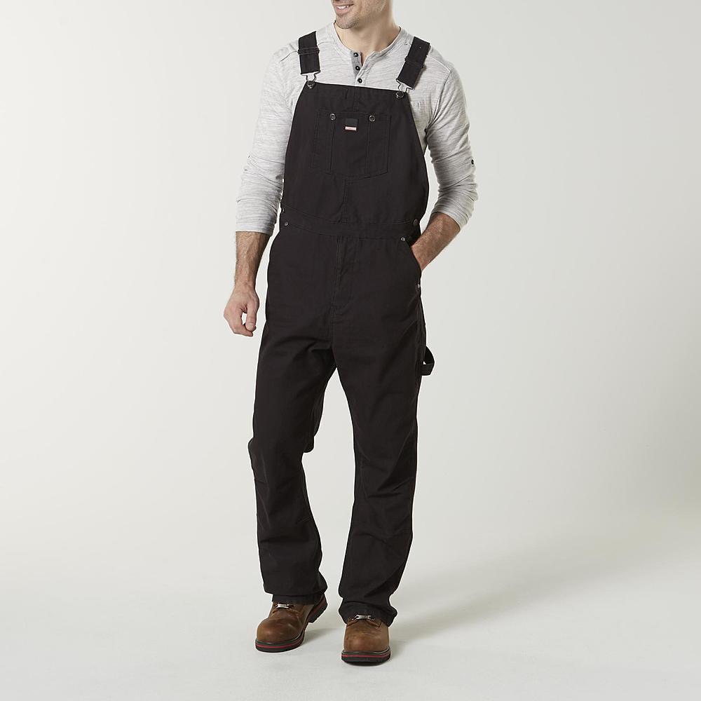 Craftsman Men's Duck Canvas Work Overalls 100% Cotton, Black, Size