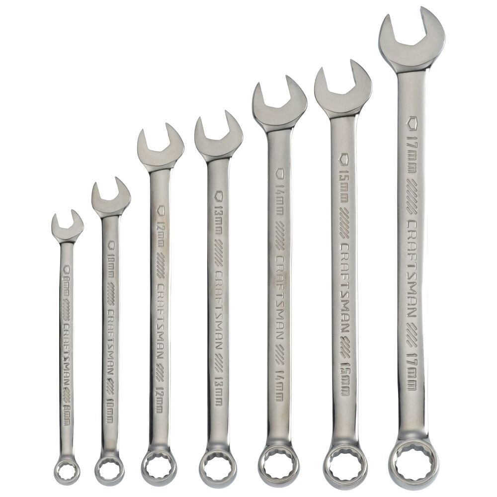 Craftsman Metric Gunmetal Chrome Long-Panel Wrench Set, 7 Piece