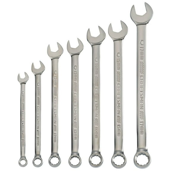 Craftsman Metric Gunmetal Chrome Long-Panel Wrench Set, 7 Piece