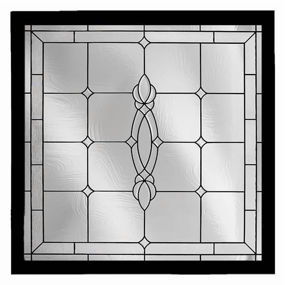 Craftsman Nickel 47.5" x 47.5" Black New Construction Decorative Glass Window