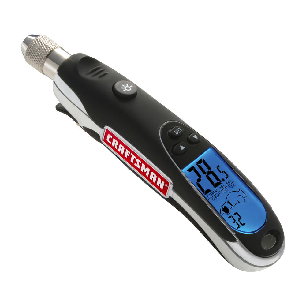 Craftsman Programmable Digital Tire Gauge Flash Light LED Display