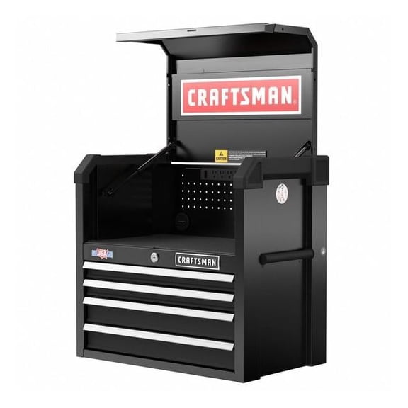 S2000 Open Tool Chest, 4 Drawer, Black, Steel, 26 in W x 16 in D x 24-1/2 in H