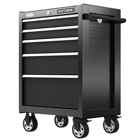 Craftsman S2000 26 in. 5 drawer Steel Rolling Tool Cabinet 37.5 in. H X 18 in. D