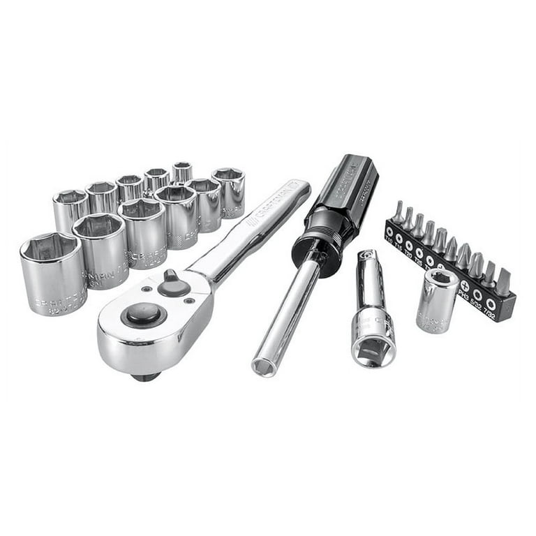 CRAFTSMAN Metric Ratchet Socket Wrench Set, 3/8