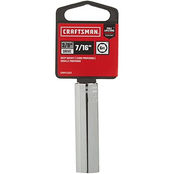 CRAFTSMAN Deep Socket, SAE, 3/8-Inch Drive, 7/16-Inch, 6-Point (CMMT43331)