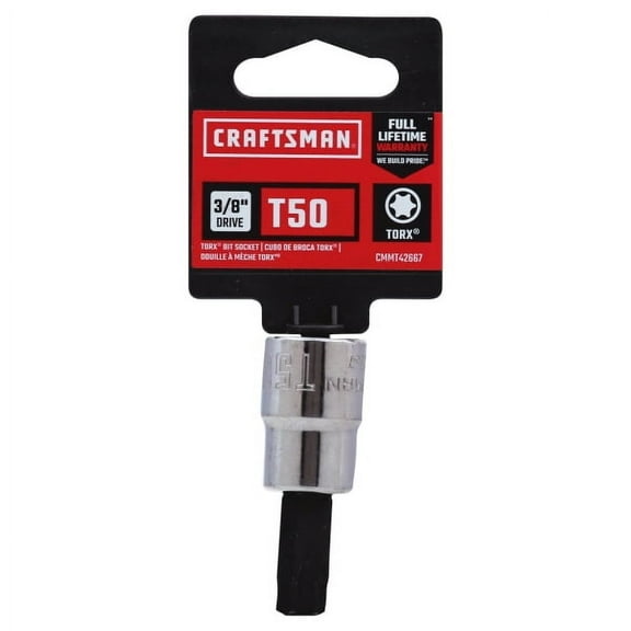 Craftsman Sockets, 3/8" Drive T50 Torx Bit Socket, Torx 3/8" Drive CMMT42667