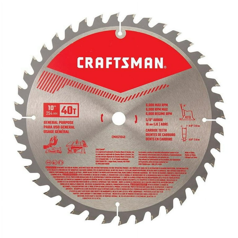 CRAFTSMAN 10-in 60-Tooth Carbide Miter/Table Saw Blade CRAFTSMAN 10-in 60-Tooth Carbide Miter/Table Saw Blade