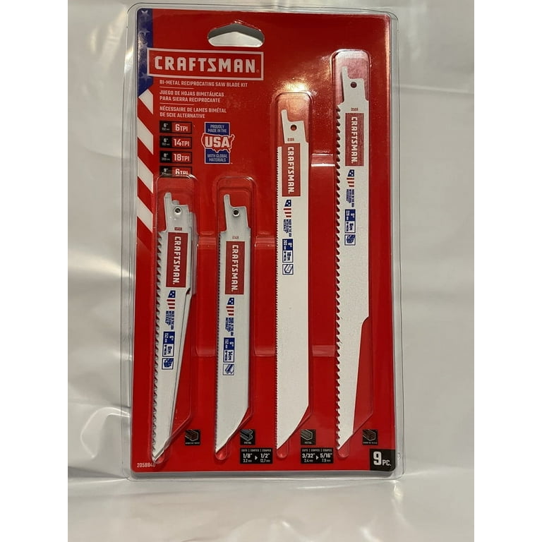 Bi-Metal Reciprocating Saw Blade Set, 9 Pk. Bi-Metal Reciprocating Saw Blade Set, 9 Pk.