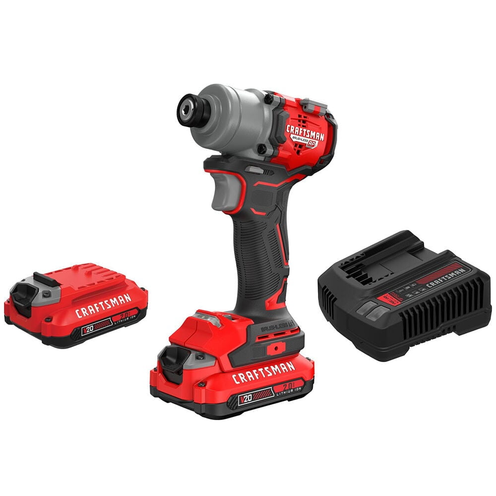 Craftsman V20 Brushless Rp Cordless 1/4 Inch Impact Driver Kit ...