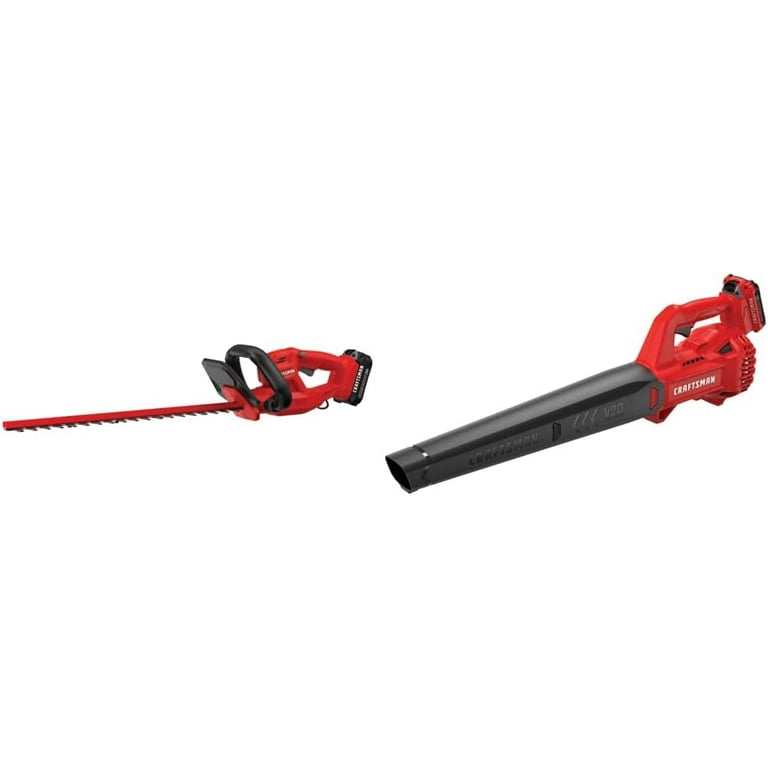 Craftsman V20 Cordless Hedge Trimmer CMCHT810C1 and CRAFTSMAN 20V MAX Cordless Leaf Blower Kit CMCBL710D1 Bundle Walmart