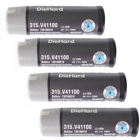 Craftsman V4 AP4001 Replacement 4V Li-Ion 1.55 ah Battery 4 Pack # 130166016-4PK
