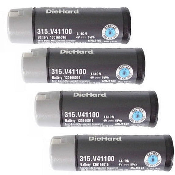 Craftsman V4 AP4001 Replacement 4V Li-Ion 1.55 ah Battery 4 Pack # 130166016-4PK