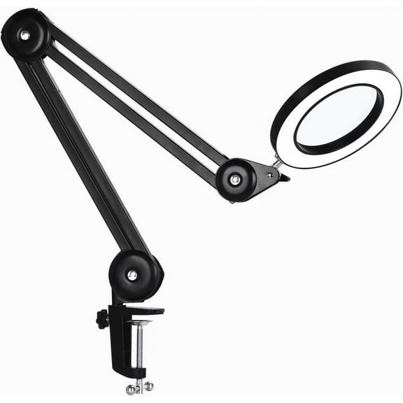 5X Magnifying Desk Lamp with Adjustable Swivel Arm, Environmental Protection & Energy Saving LED Lights in 3 Color Modes for Fine Work, Long Life
